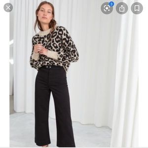 Black twill culotte pant